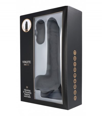 UP & DOWN REALISTIC VIBRATOR "R14" BLACK 23CM W/ REMOTE CONTROL - Imagen 3