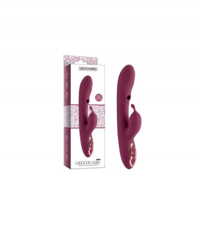 VIBRATOR WITH SUCTION GREEDY GIRL BURGUNDY - Imagen 2