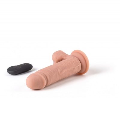 REALISTIC VIBRATOR "R12" FLESH 14.4CM W/ REMOTE CONTROL - Imagen 2