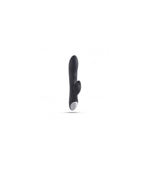 SILICONE VIBRATOR WITH BLACK RECHARGEABLE STIMULATOR