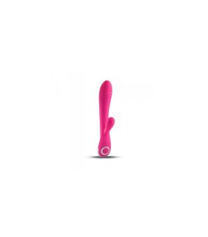 SILICONE VIBRATOR WITH PINK RECHARGEABLE STIMULATOR