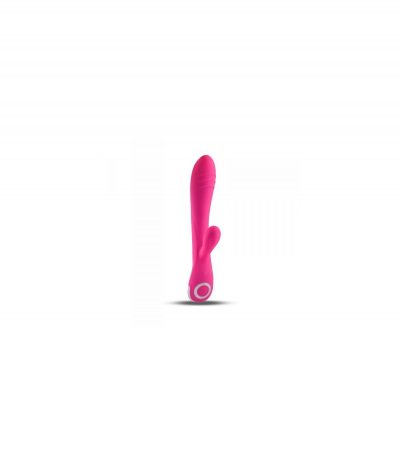 SILICONE VIBRATOR WITH PINK RECHARGEABLE STIMULATOR
