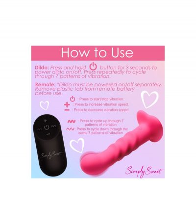 STRIATED SILICONE VIBRATOR WITH PINK CONTROL - Imagen 5