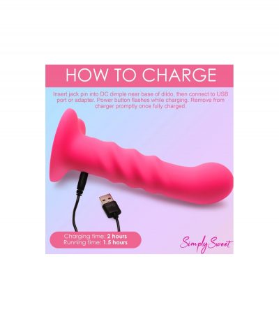 STRIATED SILICONE VIBRATOR WITH PINK CONTROL - Imagen 6