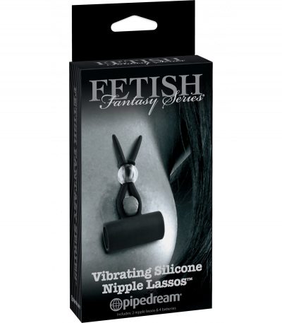 VIBRATING SILICONE NIPPLE LASSOS BLACK - Imagen 2