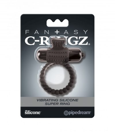 VIBRATING SILICONE SUPER RING BLACK - Imagen 2